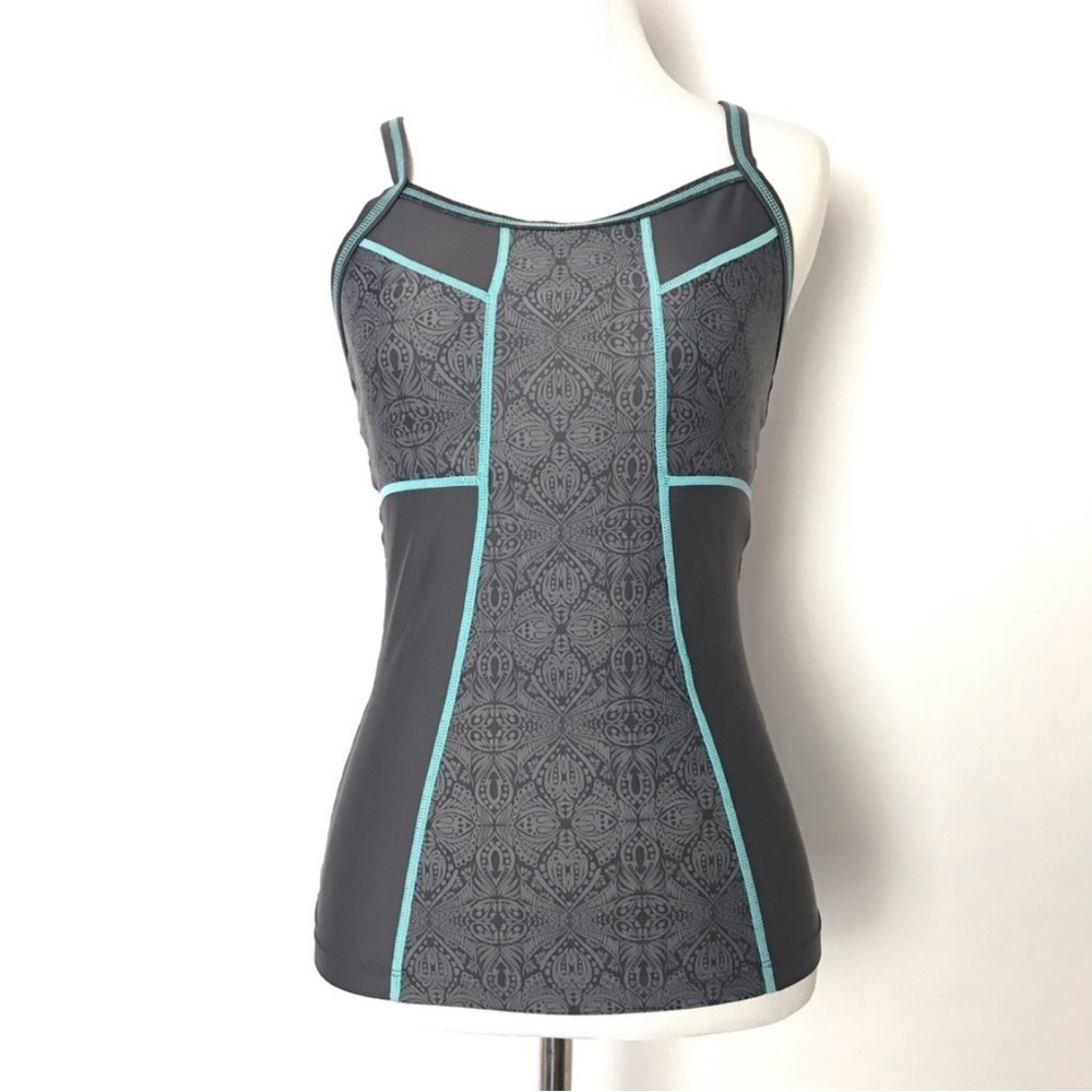 Athleta Women’s Gray Blue Size Small Stretchy Workout Spaghetti Strap Tank Top